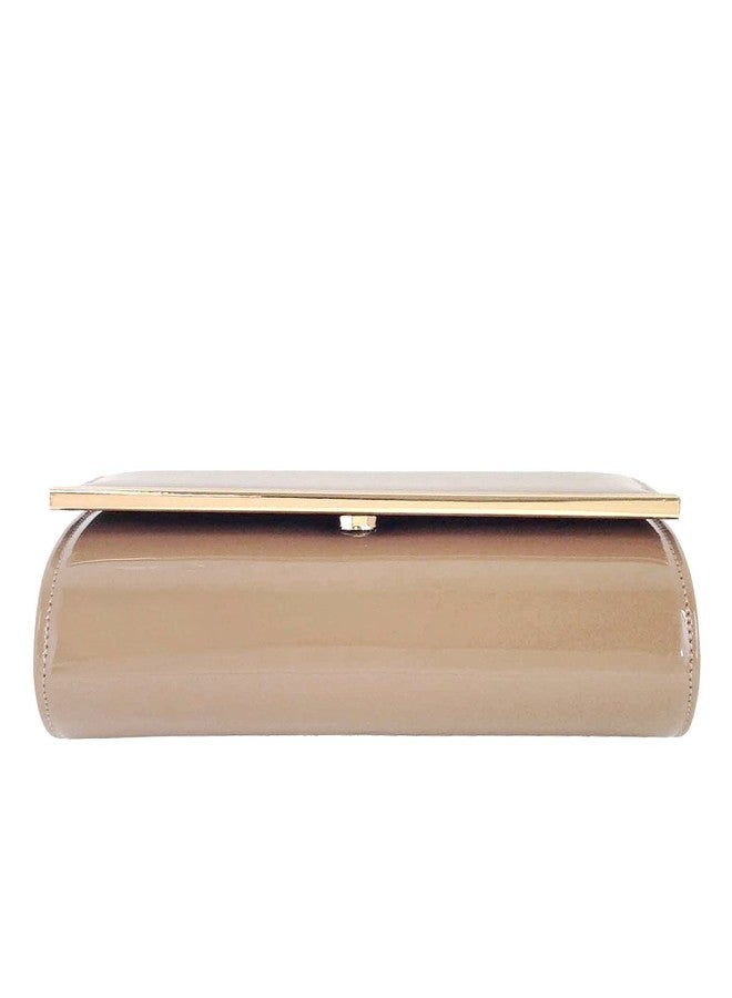 JNB Patent Leather Clutch for Women - Glossy Candy-Style Evening Bag with Detachable Chain, Black Twill Lining, Gold Hardware, Slim Structured Design with Interior Pocket for Parties and Special Event - Image 4