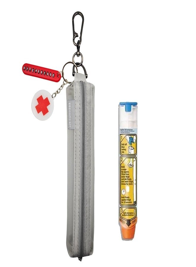 MAGNEECH 1 Pack Mesh Epi Pens Carrying Case EpiPen Carrier - Convenient Travel Case for Allergy and Diabetes - Fits Put in 1 Epi Pens (Grey) - Image 1