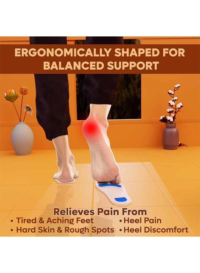 قطعتان من نعال السيليكون الداعمة لقوس القدم، وسائد جل شفافة للأحذية، وسادات ماصة للصدمات لتخفيف آلام القدم (43-44) - Image 3