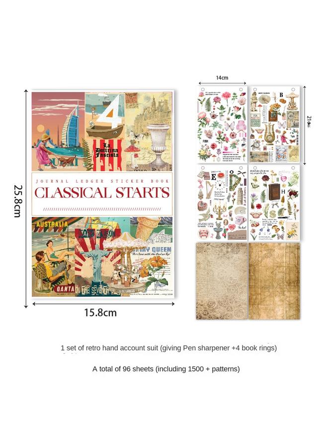 Bluejw Cross-border Hand Account Material And Paper European And American Literary Flowers Butterfly Suit Diy Decoration Retro Hand Account Sticker Bag - Image 1