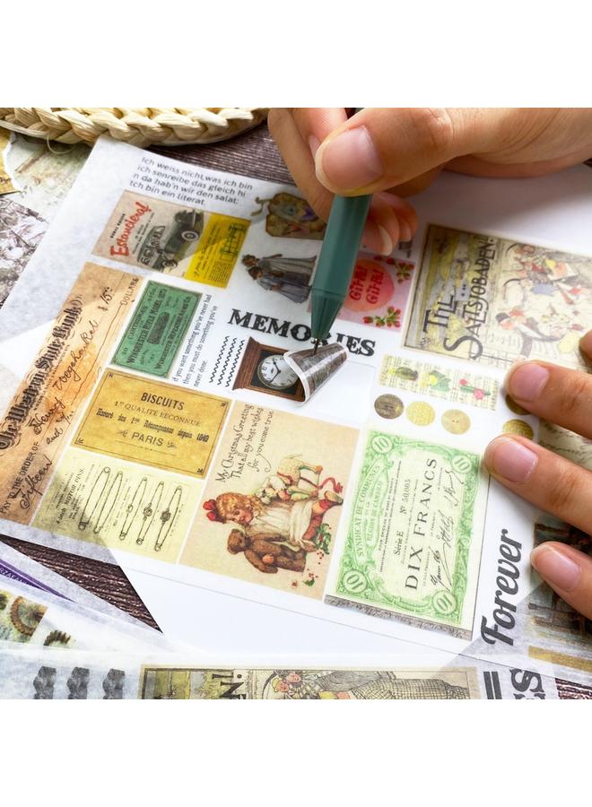 Bluejw Cross-border Hand Account Material And Paper European And American Literary Flowers Butterfly Suit Diy Decoration Retro Hand Account Sticker Bag - Image 4