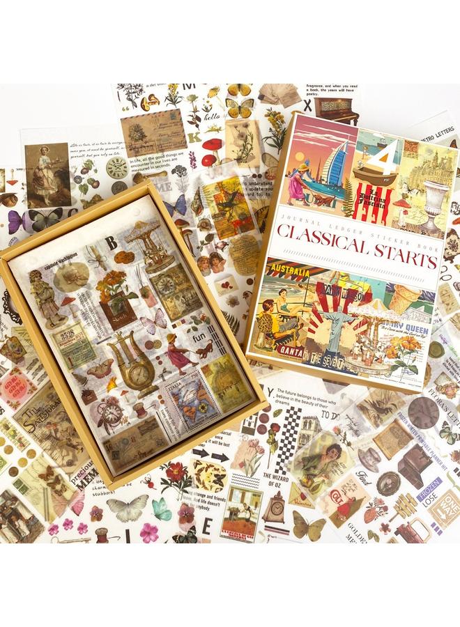 Bluejw Cross-border Hand Account Material And Paper European And American Literary Flowers Butterfly Suit Diy Decoration Retro Hand Account Sticker Bag - Image 3