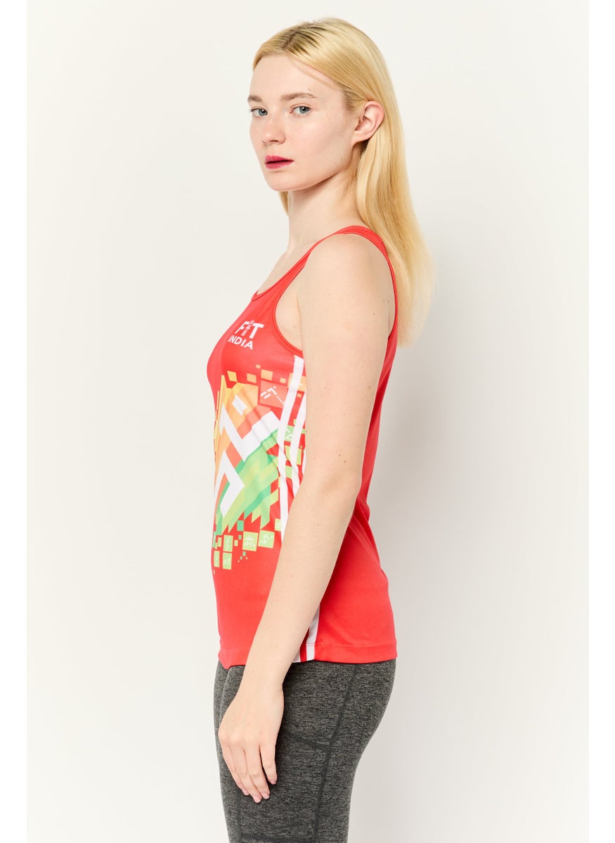 Adidas Women Sportswear Fit Sleeveless Outdoor Jersey, Red  - Image 3