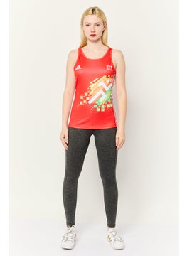 Adidas Women Sportswear Fit Sleeveless Outdoor Jersey, Red  - Image 2