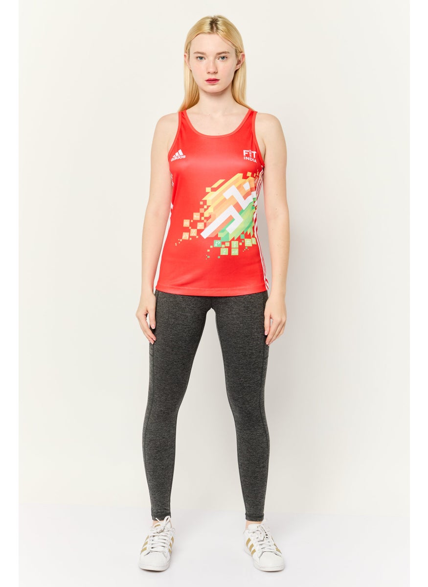 Adidas Women Sportswear Fit Sleeveless Outdoor Jersey, Red  - Image 2