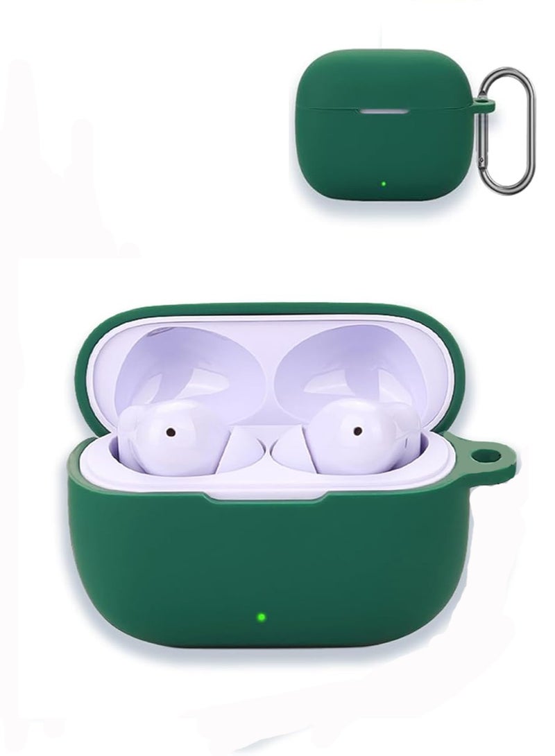 Alyashmac Silicone Protective Case for Realme Buds T310 with Keychain Cover (Green) - Image 1
