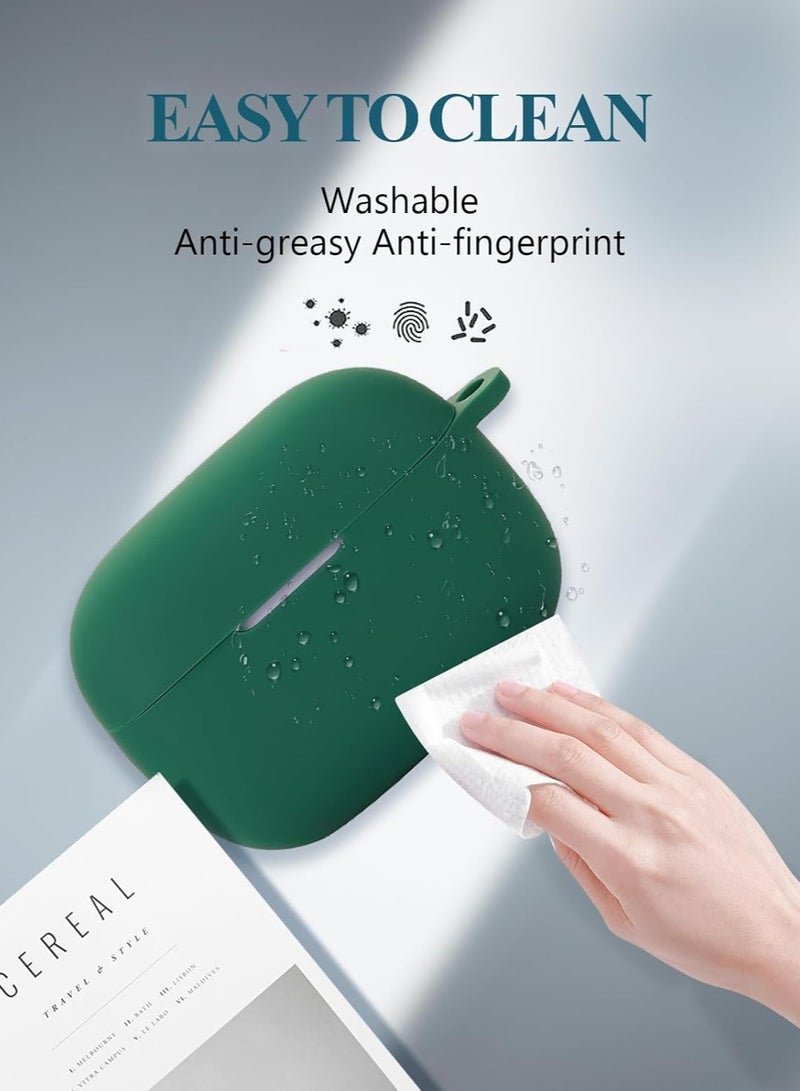 Alyashmac Silicone Protective Case for Realme Buds T310 with Keychain Cover (Green) - Image 5