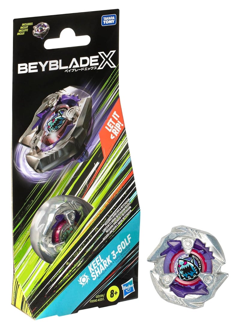 BEYBATTLE BURST - Beyblade X Keel Shark 3-60Lf | Right Spinning Attack Type Top | Takara Tomy-designed Beyblade X | Gift for Beyblade Lovers and Kids - Image 1