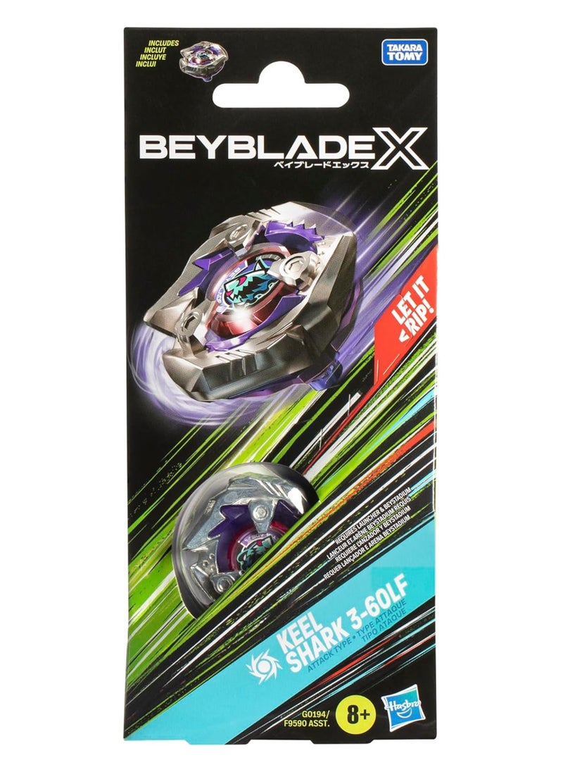 BEYBATTLE BURST - Beyblade X Keel Shark 3-60Lf | Right Spinning Attack Type Top | Takara Tomy-designed Beyblade X | Gift for Beyblade Lovers and Kids - Image 1