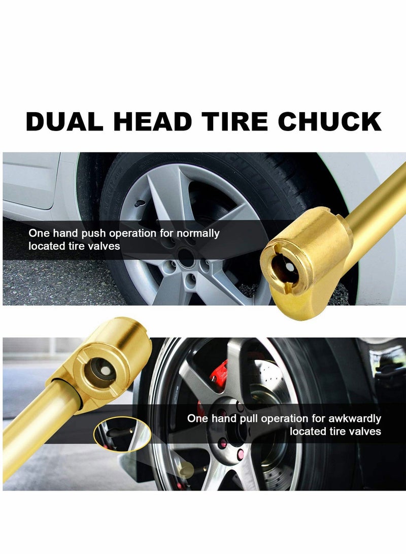 Excefore 2 Way Connection Heavy Duty Air Chuck Set-1/4 Inch Female NPT Closed Ball tire Chuck, Dual Head and Standard Male Quick Plug, Tire Fill Kit for Inflator Gauge Compressor  - Image 4
