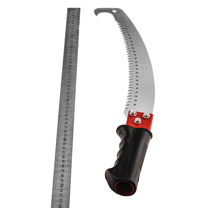 DHRUSIMI Hand Powered Pruning Saw 1 Pc With Pole Fixing Slot Curved Blade Hand Saw Professional Pruning Saw With Hook Rust Resistance Sharp Teeth Blades With Rubber Grip Handle (Pole Not Inclued) - Image 5