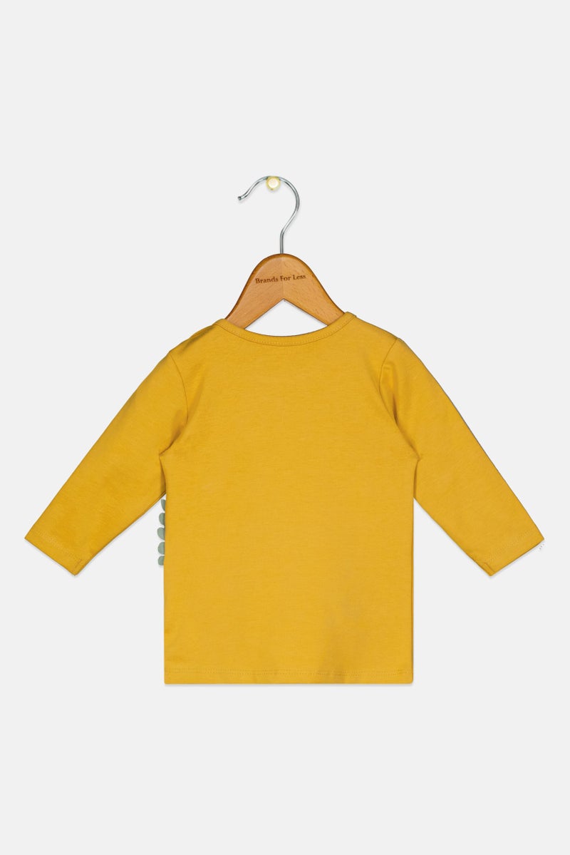 NAME IT Toddlers Boy Graphic Print Long Sleeve Tops, Amber Gold - Image 2