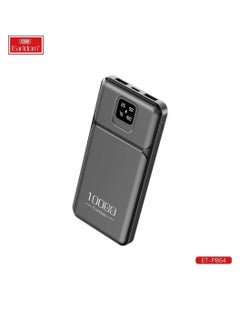 Power Bank 10000mAh with 2 USB Output And LCD Display Black - PB64