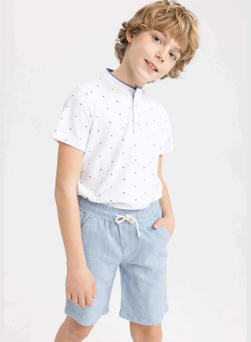 ديفاكتو Boy Knitted Short Sleeve Polo T-Shirt