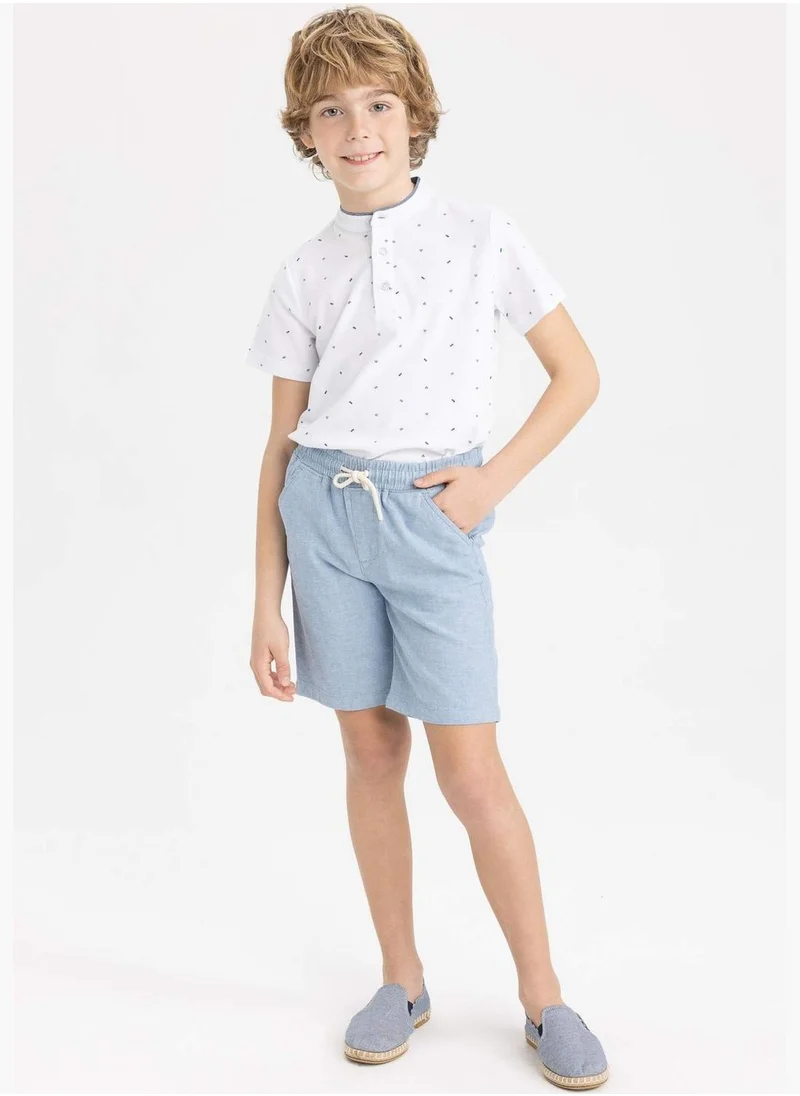 ديفاكتو Boy Knitted Short Sleeve Polo T-Shirt