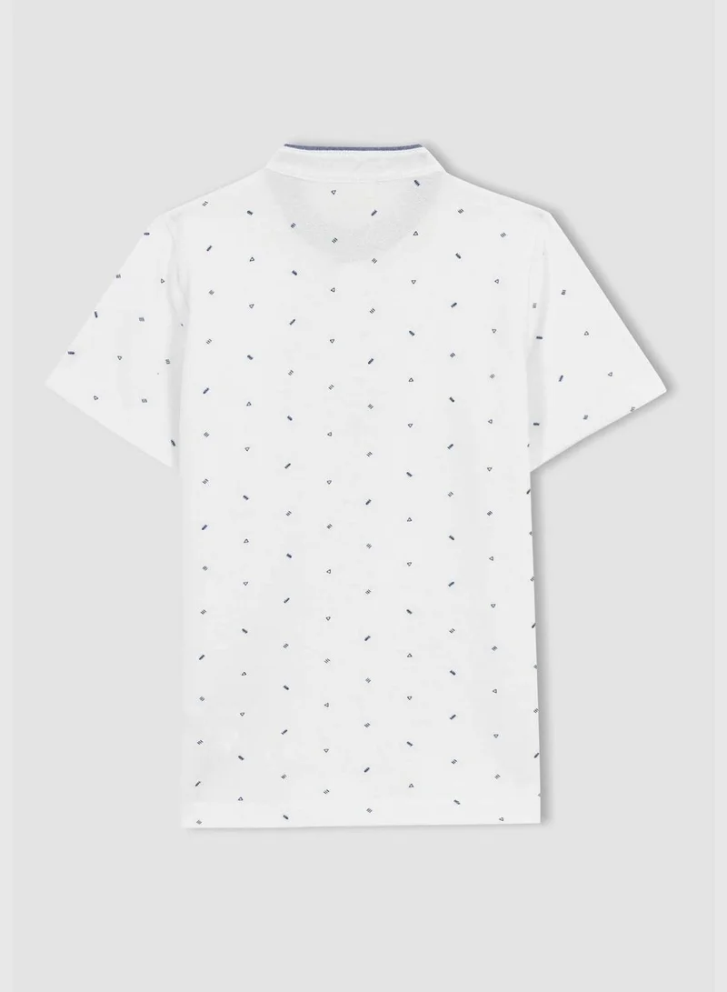 ديفاكتو Boy Knitted Short Sleeve Polo T-Shirt
