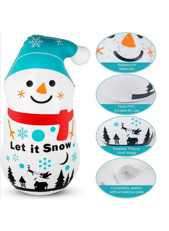 Supply PVC Inflatable Snowman Tumbler Indoor And Outdoor Scene Layout Props Blowing Cartoon Shape-Specifications:110*60cm  - Image 1
