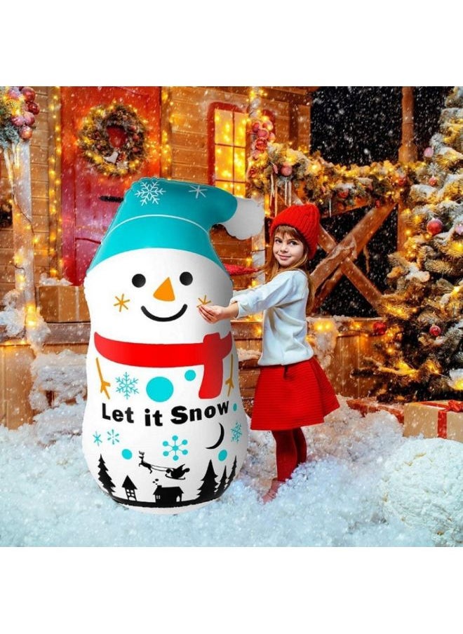 Supply PVC Inflatable Snowman Tumbler Indoor And Outdoor Scene Layout Props Blowing Cartoon Shape-Specifications:110*60cm  - Image 2