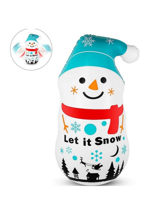 Supply PVC Inflatable Snowman Tumbler Indoor And Outdoor Scene Layout Props Blowing Cartoon Shape-Specifications:110*60cm  - Image 5