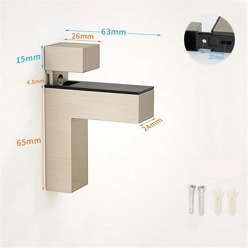 Glass Clamp Bracket 4pcs Style 2 Frameless Cabinet Door Clip Glass Shelf Holder - Image 3