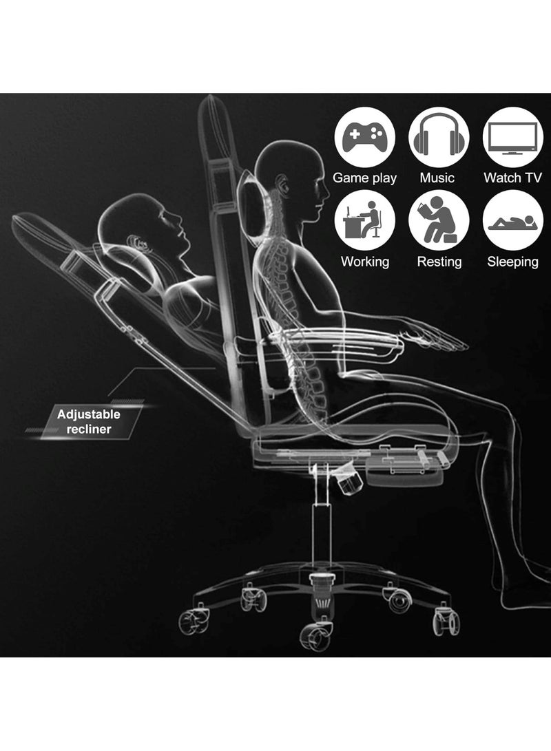 Huitich Ergonomic Gaming Chair with Footrest, 7-Point Massage, and LED Lights Bluetooth Black And Red - Image 4