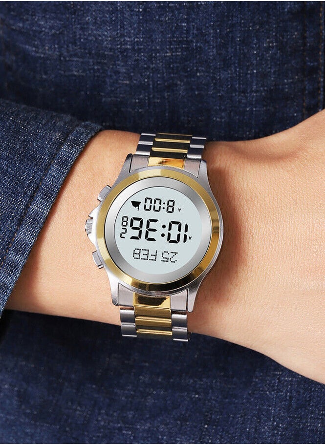 SKMEI SKMEI 2270 Silver Gold islamic watch Prayer Times Azan Reminder, Qibla Direction.  - Image 3