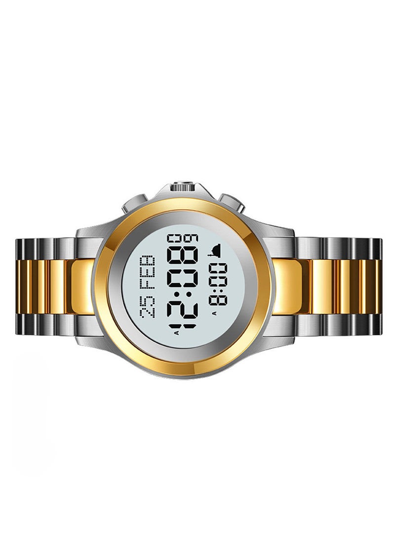 SKMEI SKMEI 2270 Silver Gold islamic watch Prayer Times Azan Reminder, Qibla Direction.  - Image 4