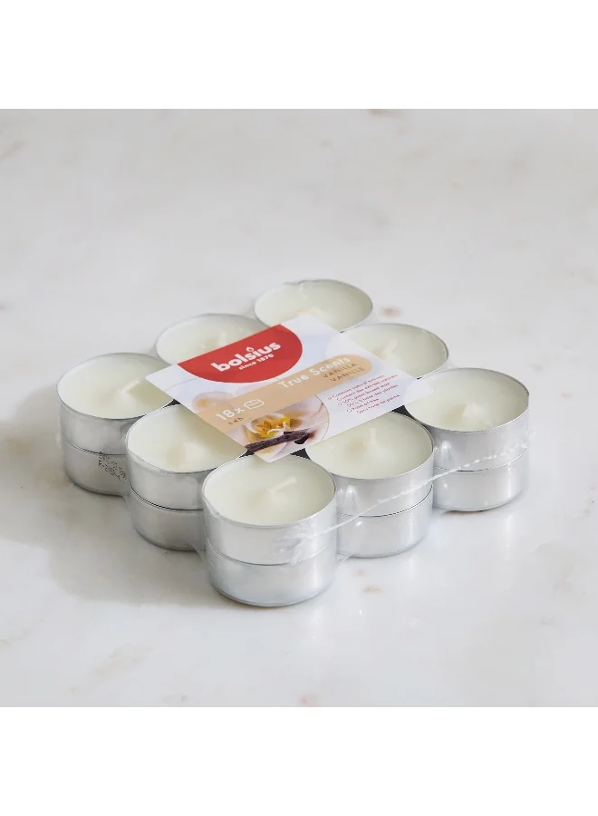 Home Box Bolsius 18-Piece Vanilla Scented Tealight Set - 260 gm