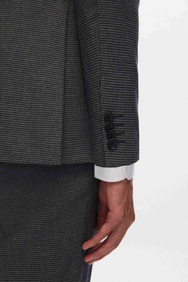 D'S DAMAT Ds Groom Slim Fit Navy Blue Mono Collar Viscose Suit Combined  - Image 4