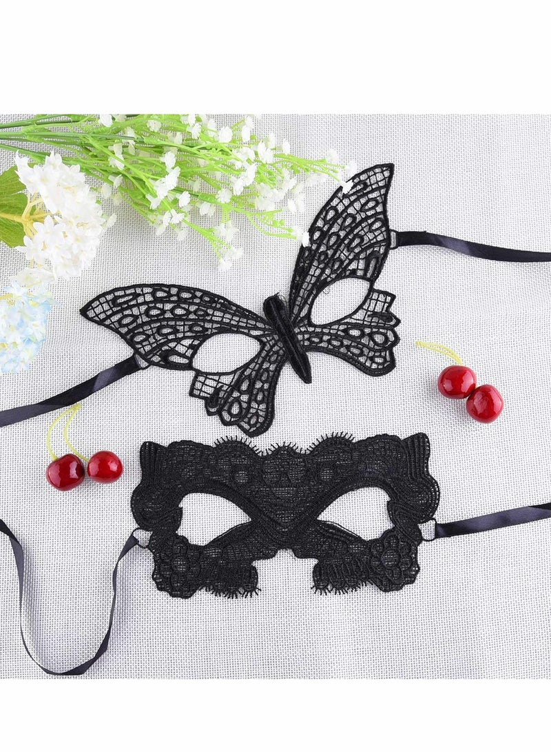 42 Pcs Elegant Lace Masquerade Masks for Women - Perfect for Carnival, Parties & Balls, Black Color - Image 5