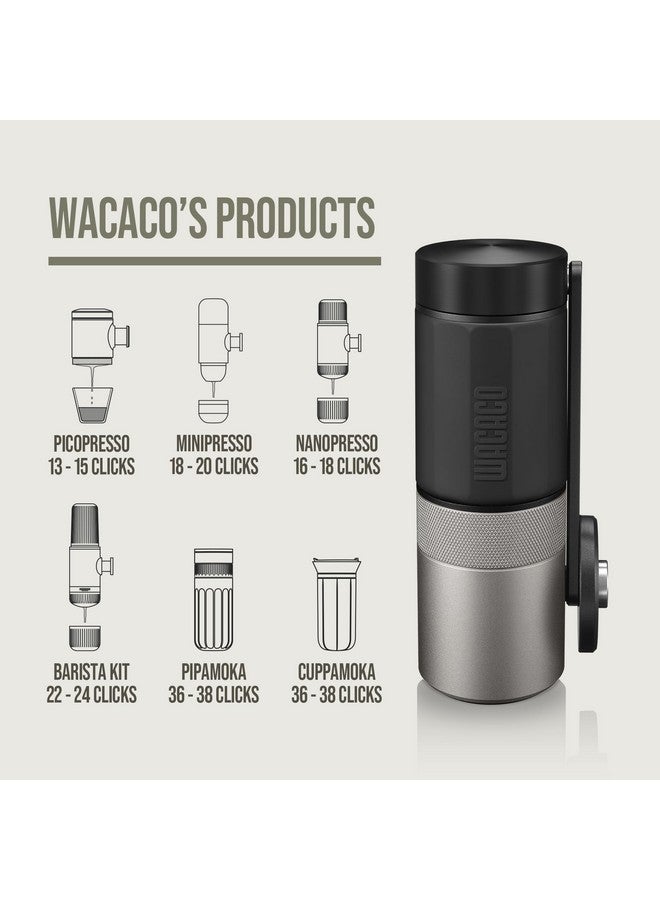 WACACO WACACO Exagrind, Manual Coffee Grinder, Stainless Steel Conical Burr, High Precision Adjustable Coffee Bean Grinder with Hand Crank, Handheld Portable Grinder for Espresso, Pour-over, Camping, Travel  - Image 2