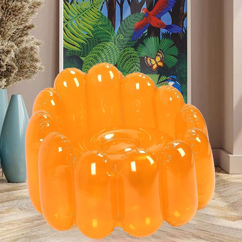 [Special bargain price] Transparent Inflatable Sofa Seat Blow up Chair PVC Transparent Candy Color Portable Outdoor Blow Up Couch Seat for Home Living Room Bedroom Casual (Orange) All season compatible build Low maintenance needed Multi-source stock guarantee User feedback upgraded quality Strategic warehouse site End season clearance Daily repeated use trusted quality All environment compatible Light & heavy use compatible Multiple design variants Assorted color options Medium weight Fit Saudi festive occasions Remote village delivery cover Cross-location transit friendly build Repeated assemble detach compatible Main road full logistics cover Upgraded quality Pop-area nearby warehouse Worth purchasing Match Saudi living habits Labor saving optimized design Premium daily living gear Durability boost selected material - Image 5