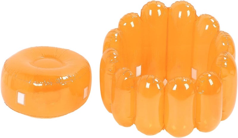 [Special bargain price] Transparent Inflatable Sofa Seat Blow up Chair PVC Transparent Candy Color Portable Outdoor Blow Up Couch Seat for Home Living Room Bedroom Casual (Orange) All season compatible build Low maintenance needed Multi-source stock guarantee User feedback upgraded quality Strategic warehouse site End season clearance Daily repeated use trusted quality All environment compatible Light & heavy use compatible Multiple design variants Assorted color options Medium weight Fit Saudi festive occasions Remote village delivery cover Cross-location transit friendly build Repeated assemble detach compatible Main road full logistics cover Upgraded quality Pop-area nearby warehouse Worth purchasing Match Saudi living habits Labor saving optimized design Premium daily living gear Durability boost selected material - Image 1