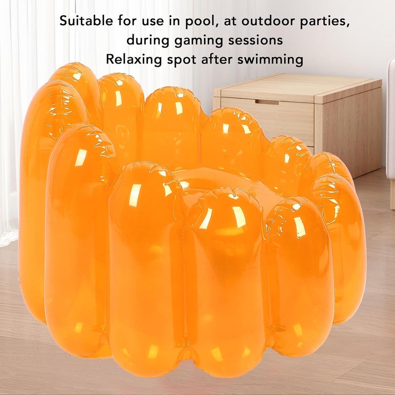[Special bargain price] Transparent Inflatable Sofa Seat Blow up Chair PVC Transparent Candy Color Portable Outdoor Blow Up Couch Seat for Home Living Room Bedroom Casual (Orange) All season compatible build Low maintenance needed Multi-source stock guarantee User feedback upgraded quality Strategic warehouse site End season clearance Daily repeated use trusted quality All environment compatible Light & heavy use compatible Multiple design variants Assorted color options Medium weight Fit Saudi festive occasions Remote village delivery cover Cross-location transit friendly build Repeated assemble detach compatible Main road full logistics cover Upgraded quality Pop-area nearby warehouse Worth purchasing Match Saudi living habits Labor saving optimized design Premium daily living gear Durability boost selected material - Image 4