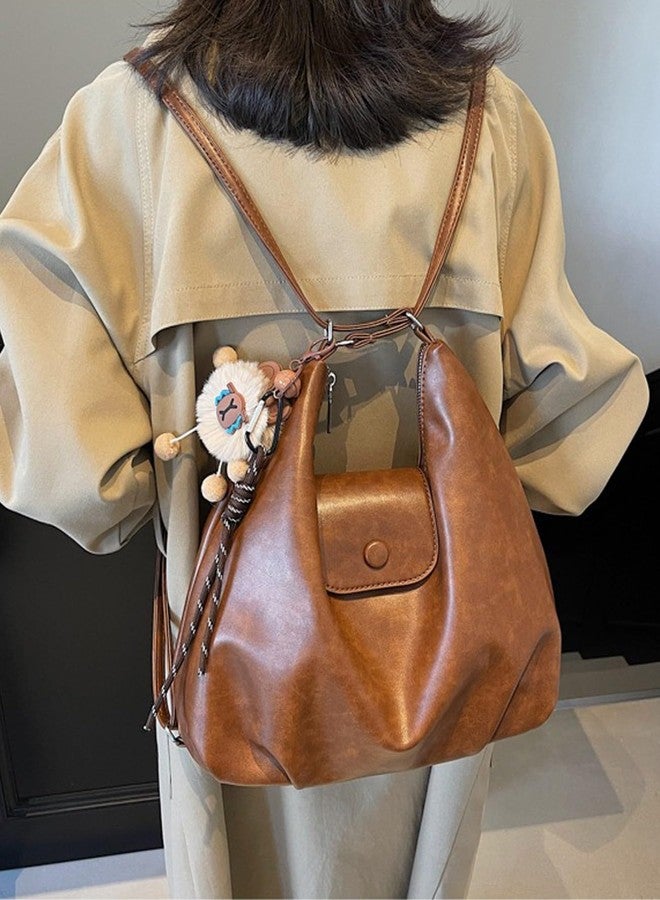 KARRESLY Hobo Handbag Purse for Women Trendy Shoulder Bags PU Leather Crossbody Purses(Brown) - Image 2