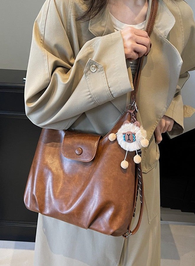 KARRESLY Hobo Handbag Purse for Women Trendy Shoulder Bags PU Leather Crossbody Purses(Brown) - Image 4