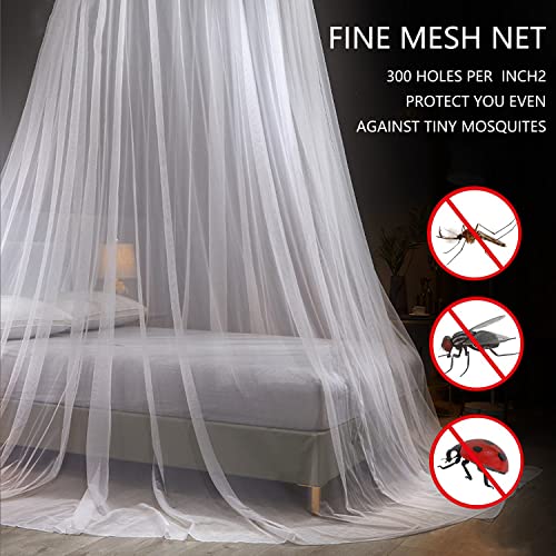 Comtelek Mosquito Net Bed Canopy for Girls,King Canopy Bed Curtains Full Queen Size from Ceiling,Dome Mosquito Netting Bed Tent Twin Girls Princess Canopy Bed White Decor for Baby Crib,Kid Bed and Adult Beds - Image 3