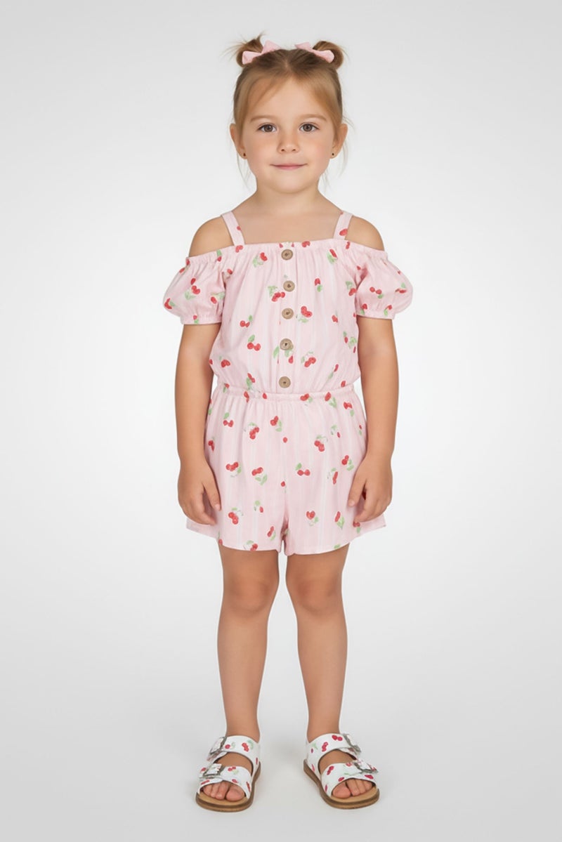 Nanette lepore Kids Girl 2 Pieces Allover Print Romper, Multicolor - Image 1