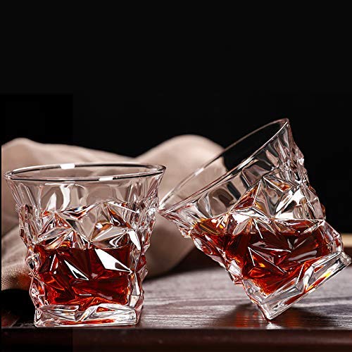 Varahry Diamond Crystal Cut Whiskey Glasses Set of 6 pcs 300 ml Bar Glass for Drinking Bourbon Whisky Scotch Cocktails Cognac Old Fashioned Cocktail Tumblers - Image 2