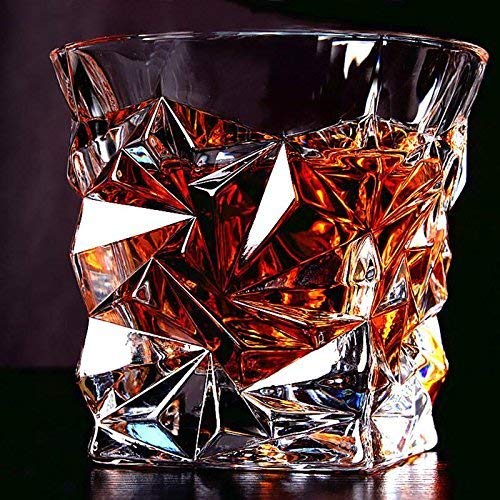 Varahry Diamond Crystal Cut Whiskey Glasses Set of 6 pcs 300 ml Bar Glass for Drinking Bourbon Whisky Scotch Cocktails Cognac Old Fashioned Cocktail Tumblers - Image 5
