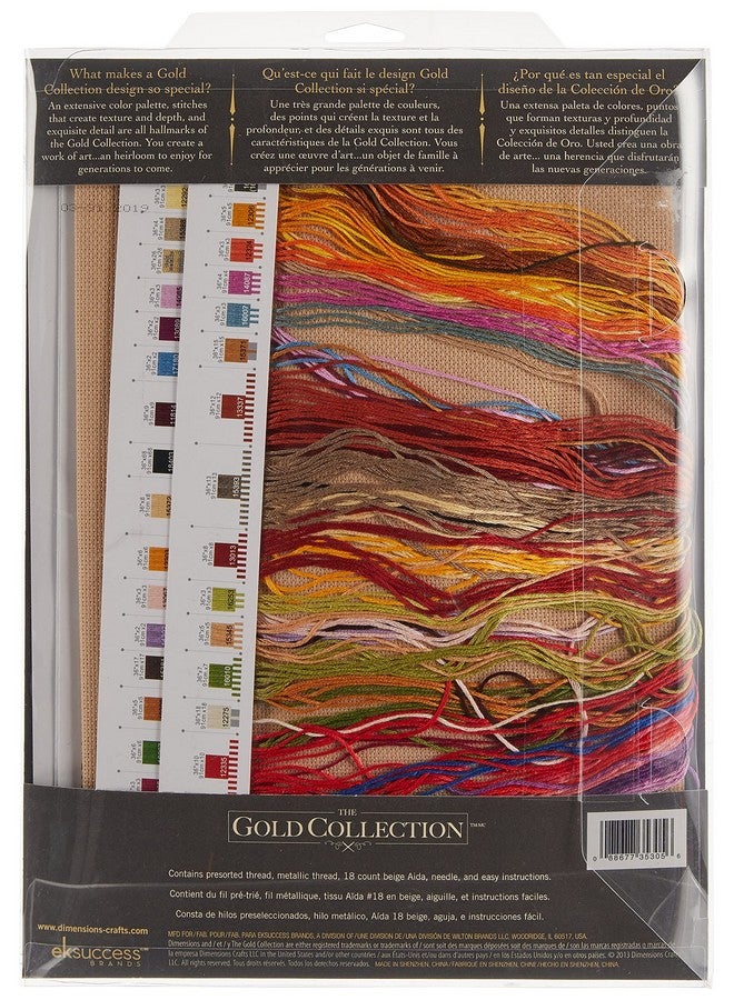 Dimensions Gold Collection Counted Cross Stitch Kit Parrot Tulips 14 Count Black Aida 12'' X 15'' - Image 2