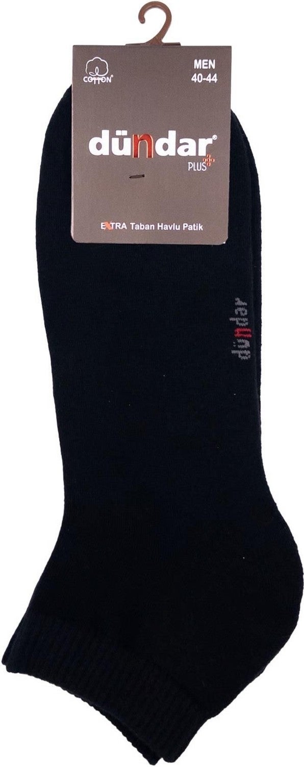 Dündar Çorap Dundar Socks Plus Men's Sole Towel Booties Black 12-Piece 7651
