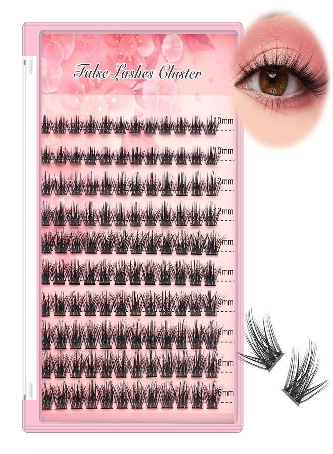 Bodermincer 10-12-14-16mm Mix/14-16-18mm Mix D Curl DIY Clusters Eyelash Extension Dovetail Segmented Lashes 120 Volume Natural Segmented Eyelashes Bundles at Home (10-12-14-16mm Mix) - Image 1