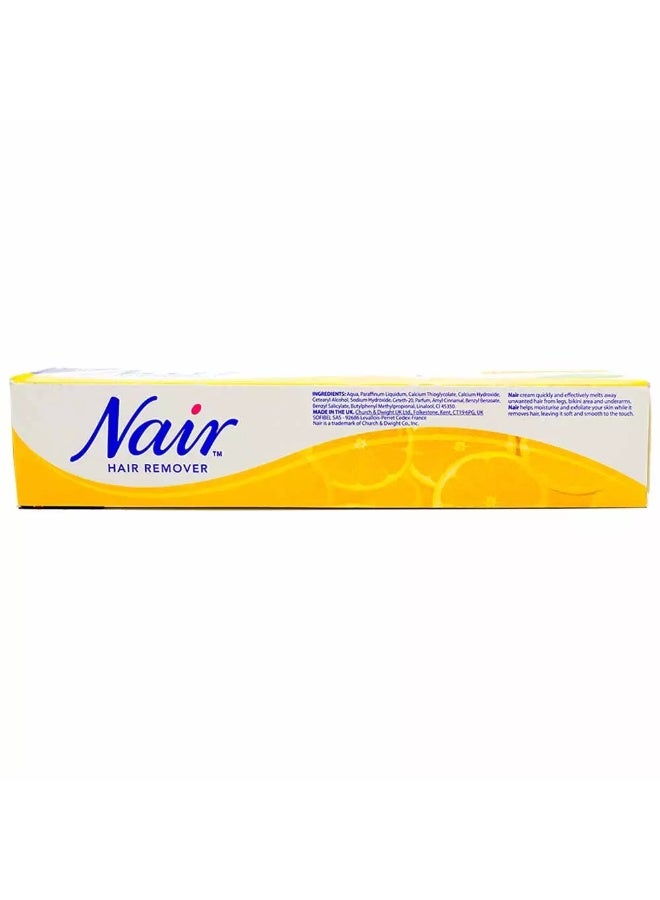 Nair كريم نير لإزالة الشعر برائحة الليمون وزيت الأطفال المغذي، لبشرة ناعمة كالحرير - 110 جرام - Image 2