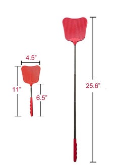 SYOSI Extendable Fly Swatters Durable Plastic Fly Swatter Heavy Duty Set Telescopic Flyswatter with Stainless Steel Handle for Indoor Outdoor Classroom Office  - Image 4