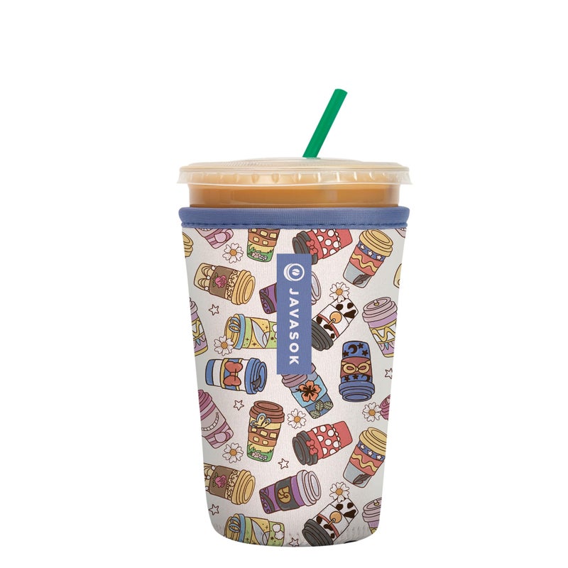 Sok It Javasok Iced Coffee & Cold Soda Insulated Neoprene Cup Sleeve (Happiest Cup  Medium: 22-28Oz) - Image 1