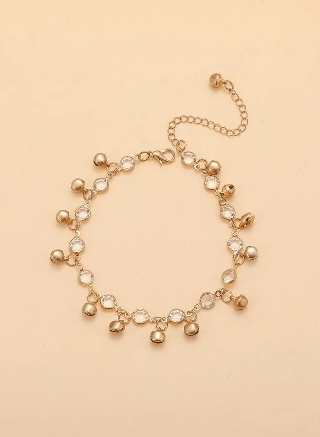 Take Two Embellished Anklet with Tassel Bells