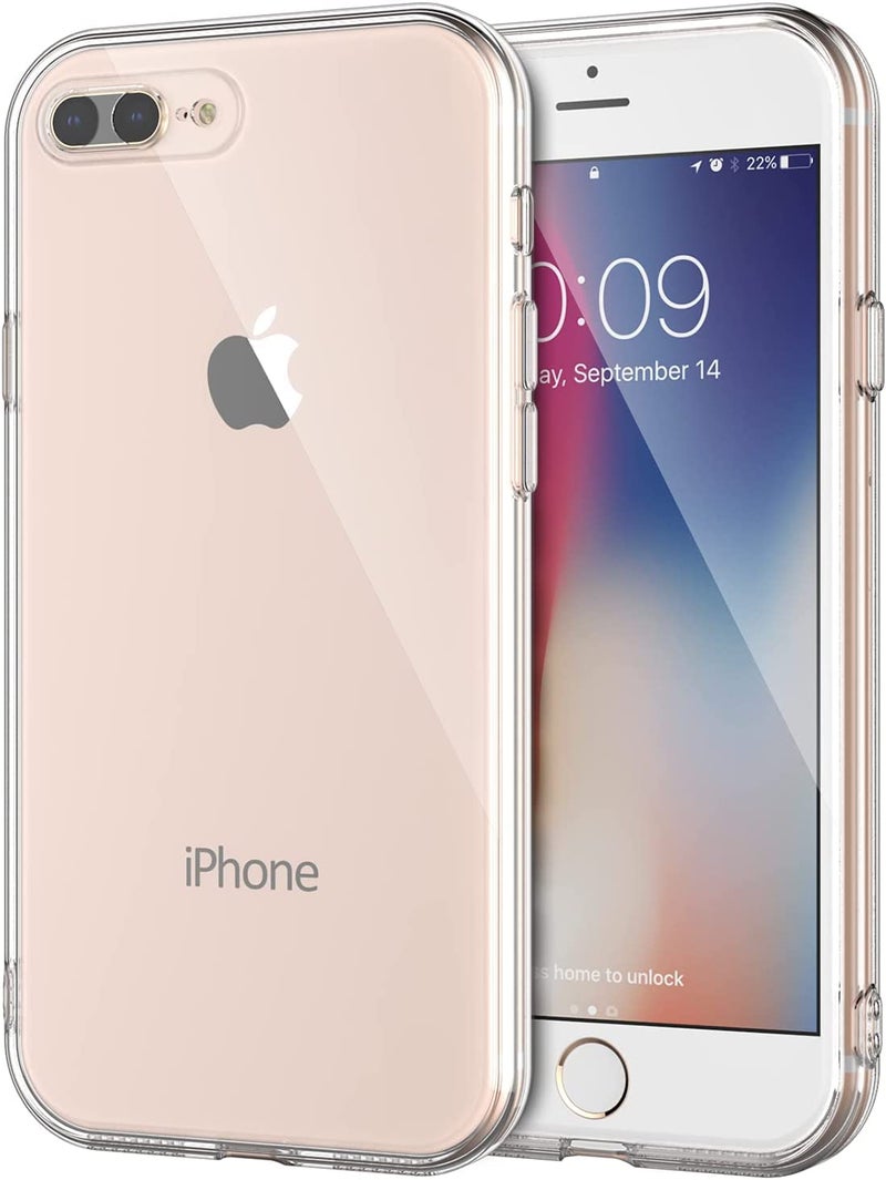 Nishtech غطاء خلفي شفاف هجين ناعم رقيق مضاد للغبار لجهاز آيفون 7 بلس/آيفون 8 بلس مع حماية الكاميرا - Image 1