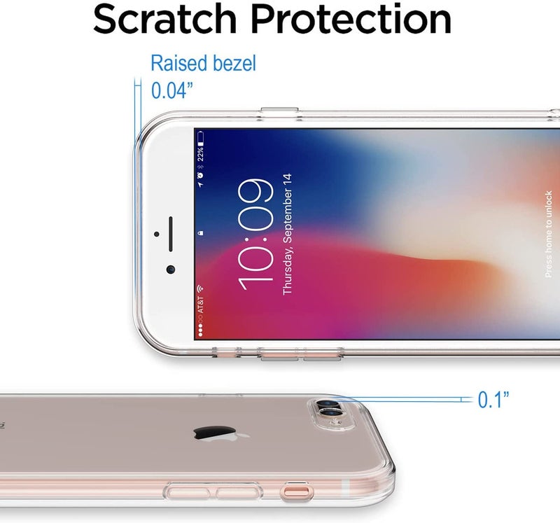 Nishtech غطاء خلفي شفاف هجين ناعم رقيق مضاد للغبار لجهاز آيفون 7 بلس/آيفون 8 بلس مع حماية الكاميرا - Image 4