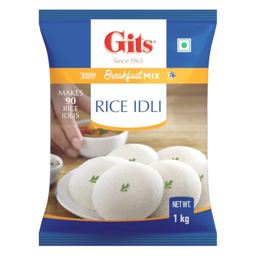 Gits Instant Rice Idli Breakfast Mix,Makes 90 Rice Idlis, Pure Veg, Authentic South Indian Breakfast Recipe, 1Kg - Image 1
